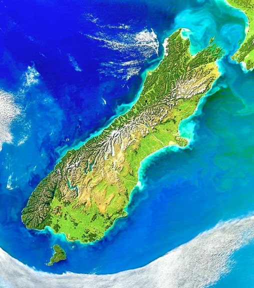 Satellite Photo of New Zealand's South Island