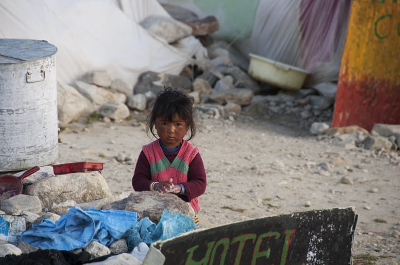 Pangong girl washing