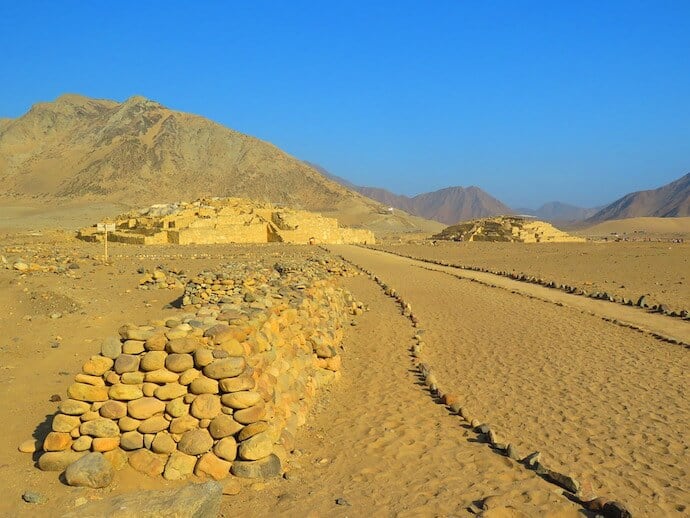 Ancient archaeological site of Caral Peru