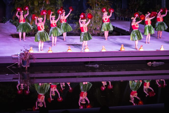 Dancers at the Smith Family Garden Luau in Kauai, Hawaii