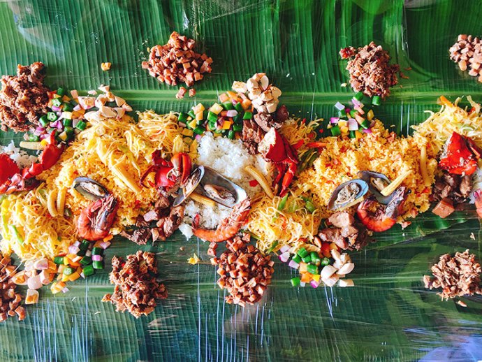 Boodle Fight at Club Paradise in Coron, Palawan