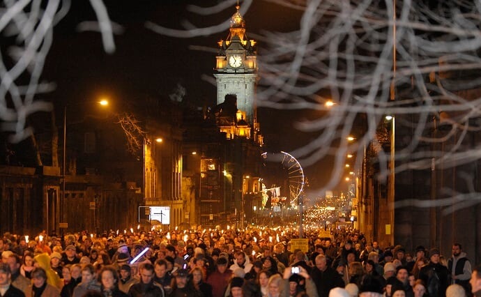 Torchlight Procession Hogmanay. Photo by This is Edinburgh (edinburgh.org) 