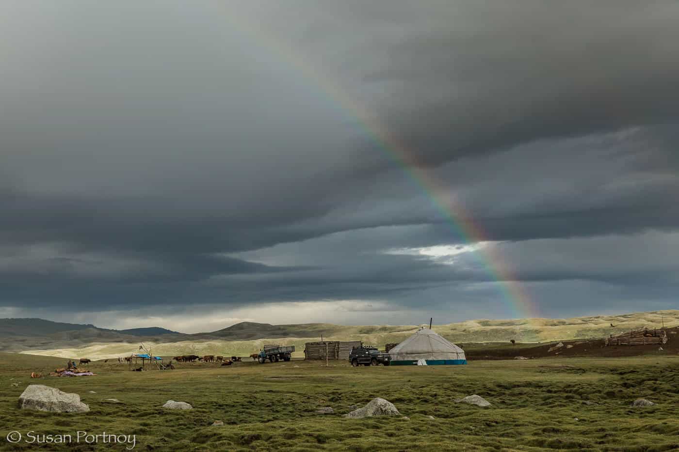 Mongolian Culture: Ger with Rainbow