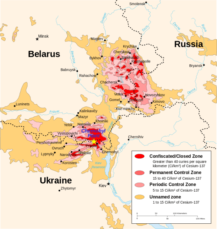radiation from chernobyl map (1996)