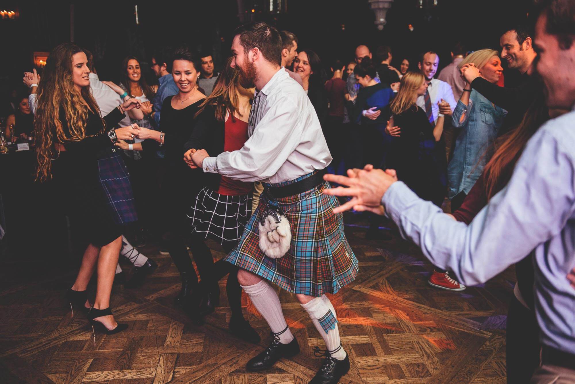 Ceilidh celebration at Ghillie Dhu, Edinburgh