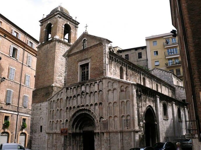 Church of Santa Maria della Piazza in Le Marche, Italy