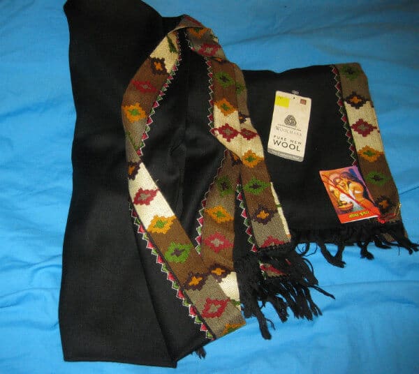 Kullu Black Woolen Shawl