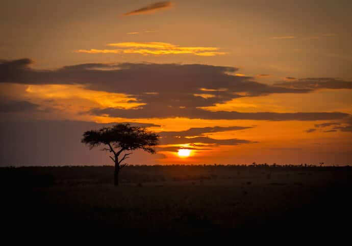 Sunset in Ol Kinyei Conservancy Sunset in Ol Kinyei Conservancy