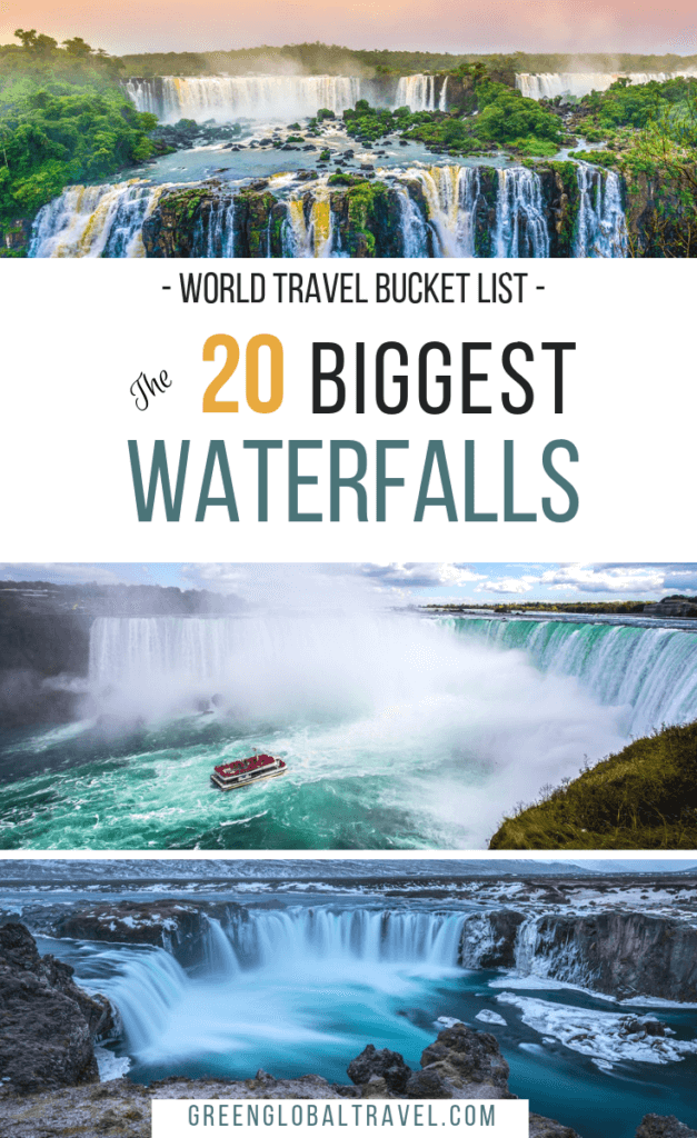 The 20 Biggest Waterfalls in the World (By Continent), including the highest waterfalls, largest waterfalls by volume, and biggest drops, via @GreenGlobalTrvl. #BeautifulWaterfallsPhotography #Waterfalls #WaterfallsAroundTheWorld #BiggestWaterfalls #BeautifulWaterfalls