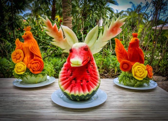 Carved fruits from Ethos Farm