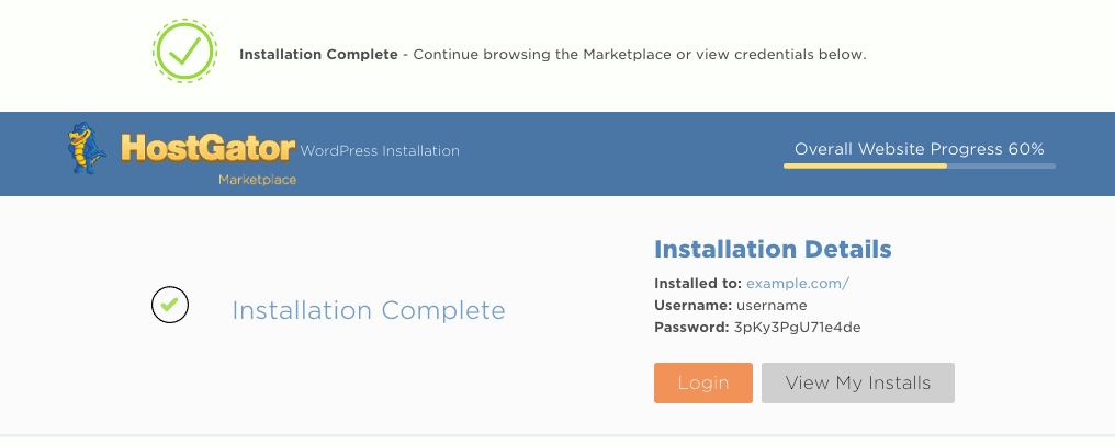 installation-complete-wordpress-hostgator