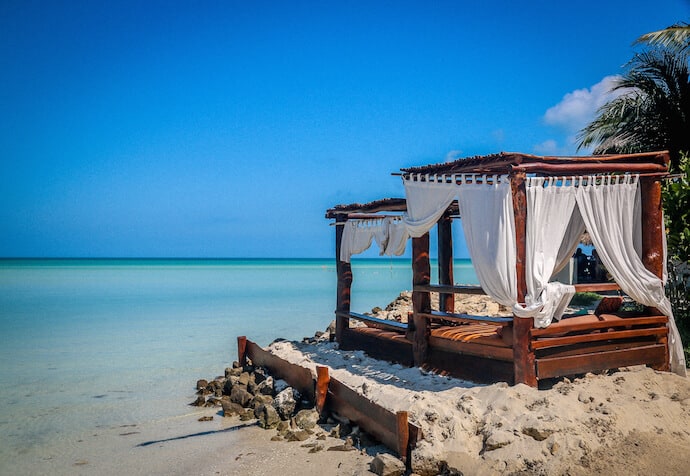 Beach cabana on Playa Holbox at Las Nubes de Holbox