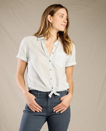 Best Womens Travel Shirt - Toad&Co Indigo For It Shirt