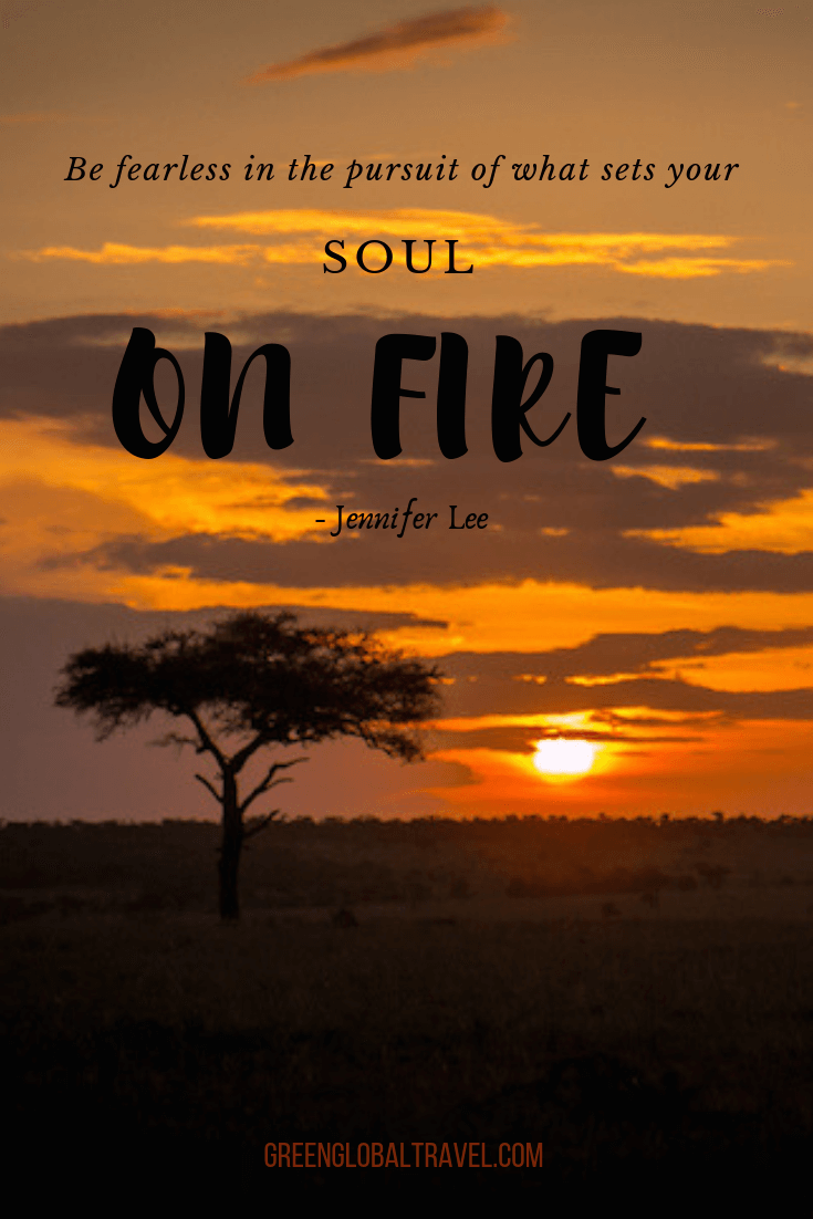 Inspirational Safe Travel Quotes “Be fearless in the pursuit of what sets your soul on fire.” – Jennifer Lee