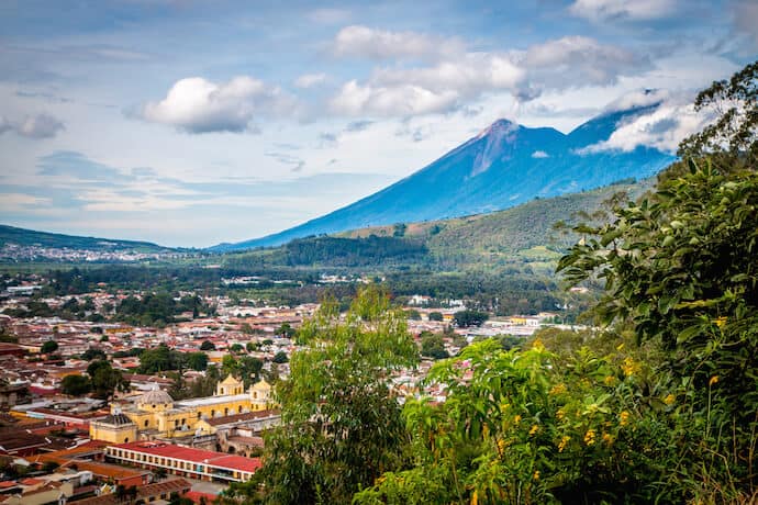 Antigua Guatemala seen from the Cerro de la Cruz Viewpoint in Antigua Guatemala