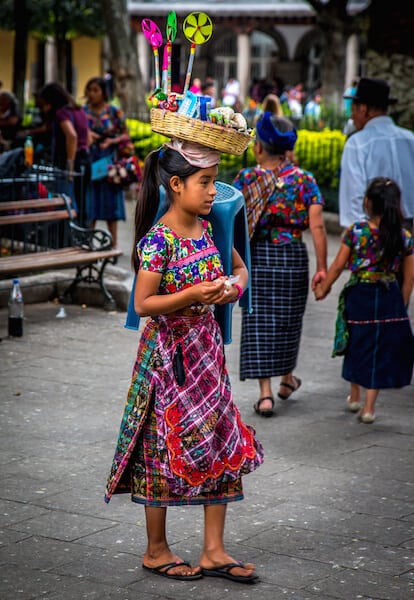 Vendor in La Plaza de Armas in Antigua Guatemala