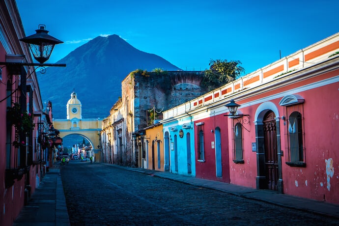 Streets at Sunrise in Antigua Guatemala