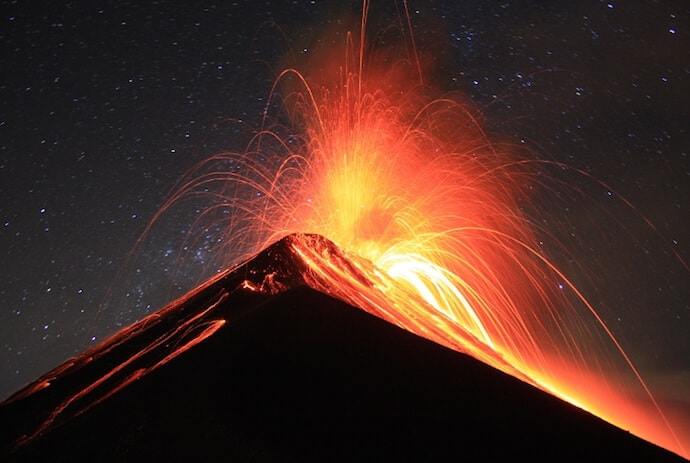 Volcan de Fuego Eruption in Antigua Guatemala