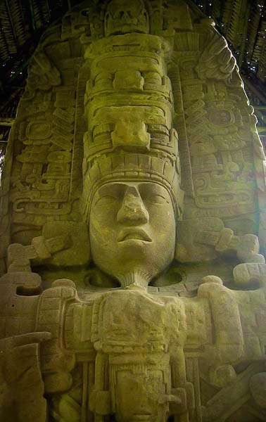 Closeup of Stela in Quiriguá, Guatemala