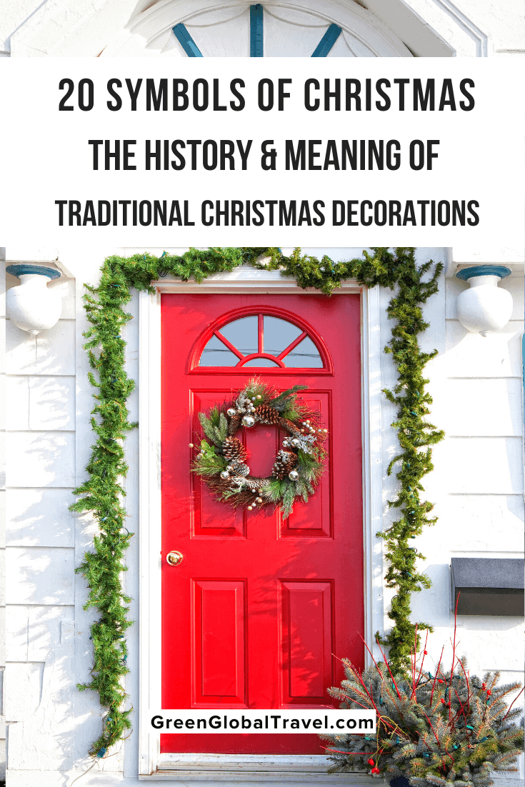 20 Symbols of Christmas: The History & Meaning of Traditional Christmas Decorations | christmas symbols | christmas customs | christmas legends | christmas tree decorations | christmas tree angel topper | christmas tree star topper | evergreen christmas tree | Hanging Christmas Stockings |holiday wreath | tinsel christmas tree | pickle ornament | Advent Candles | Boughs of Holly | Christmas Bells | Christmas Garland | Christmas Lights | Hanging Mistletoe |
