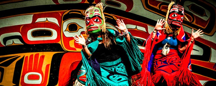 Traditional dancers perform at a Tlingit Potlatch 