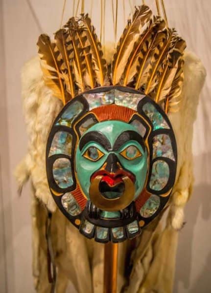 Closeup of Tlingit Bear Mask at Sealaska Heritage Museum in Juneau