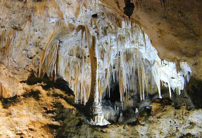 Unique interior cave formations valued by UNESCO at Carlsbad Caverns National Park