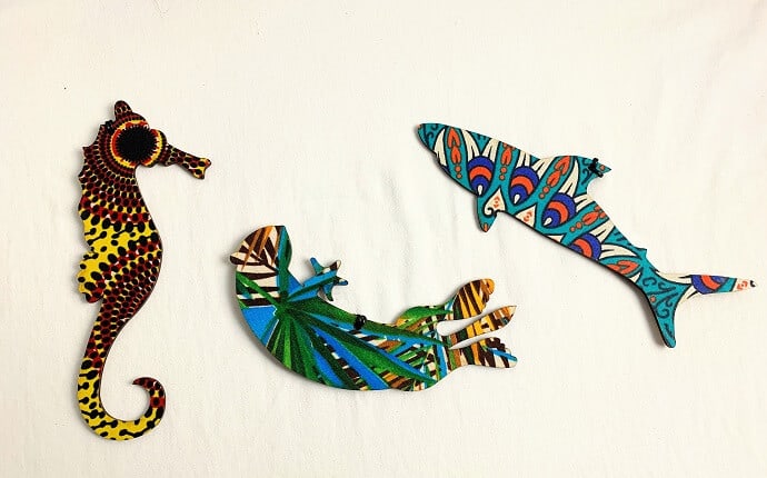 Monterey Bay Aquarium -African fabric ornaments