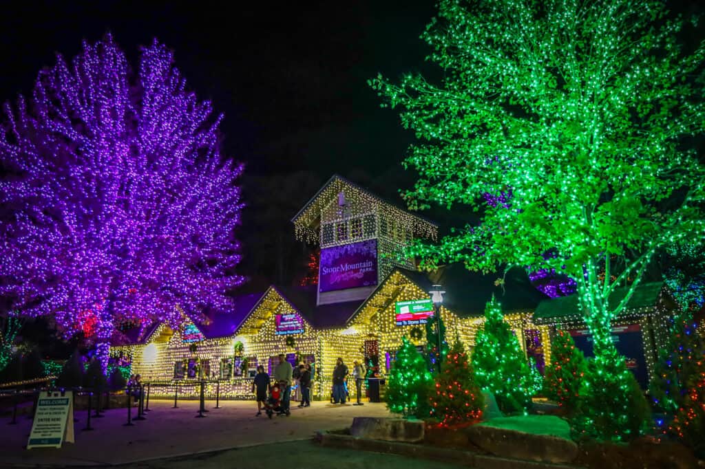 Entrance to Stone Mountain Christmas 