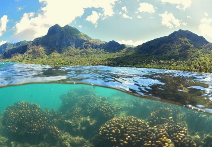 Ahano Beach, Nuku Hiva Island in French Polynesia