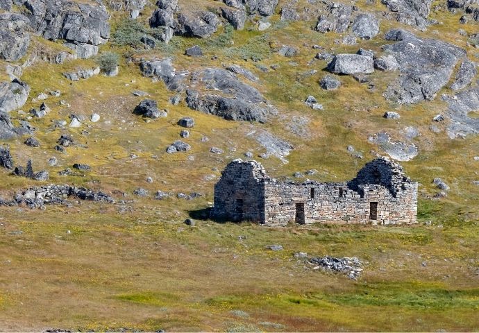 Viking Old Church in the historic Hvalsey Viking Settlement, Greenland