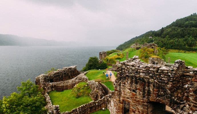 Urquhart Castle on western shore of Loch Ness