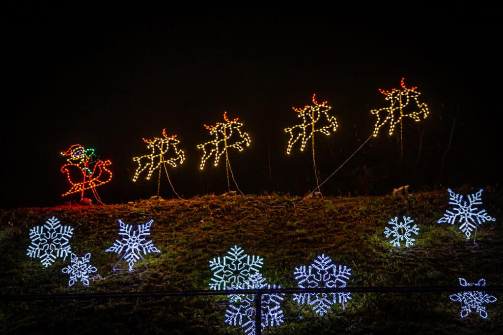 Santa's Sled Christmas Lights at ATL Holiday Lights