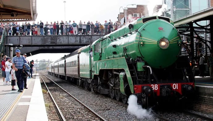 Tren de vapor en Hunter Valley Steamfest en NSW, Australia