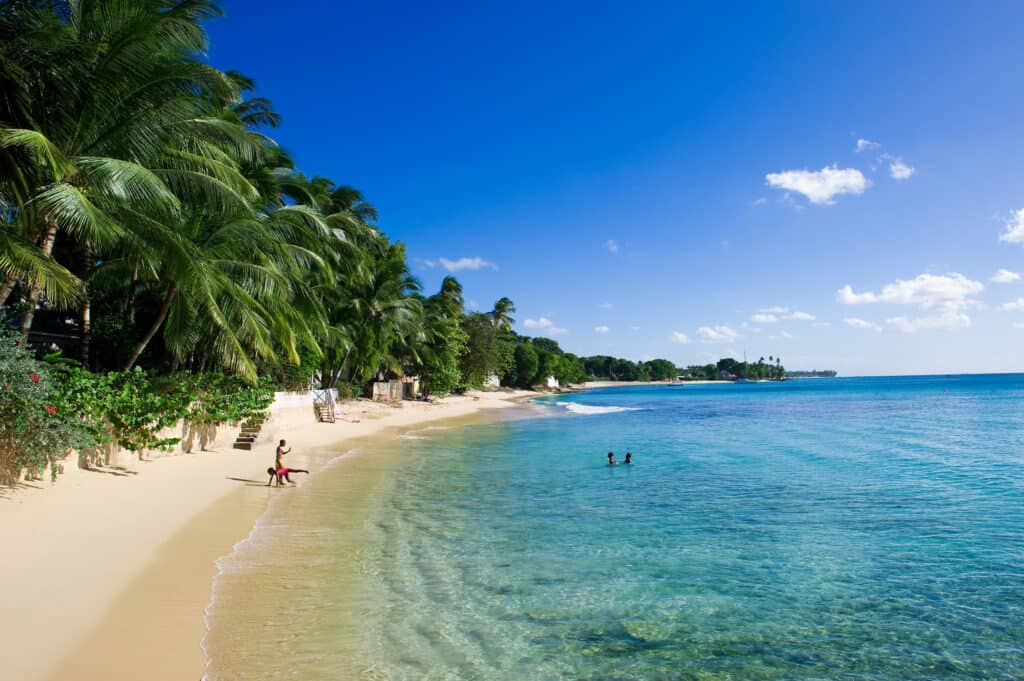 Beach in Barbados, one of the safest islands in the Caribbean to visit 