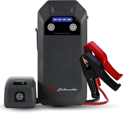 Schumacher Electric 12V Lithium Jump Starter & Power Pack - Portable 1500A Battery Jumper with 10W Wireless Charging,