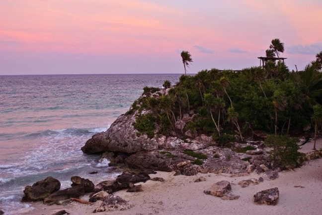 Sunset at Piedra Escondida in Mexico's Riviera Maya - Caribbean travel