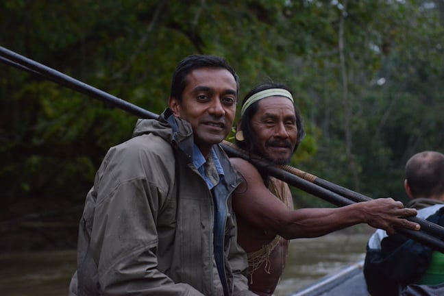 M Sanjayan With Waorani in Yasuni, Ecuador