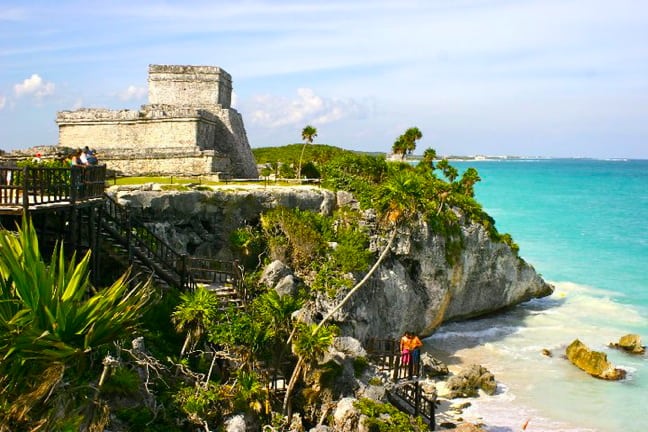 The Mayan Ruins of El Castillo in Tulum, Mexico