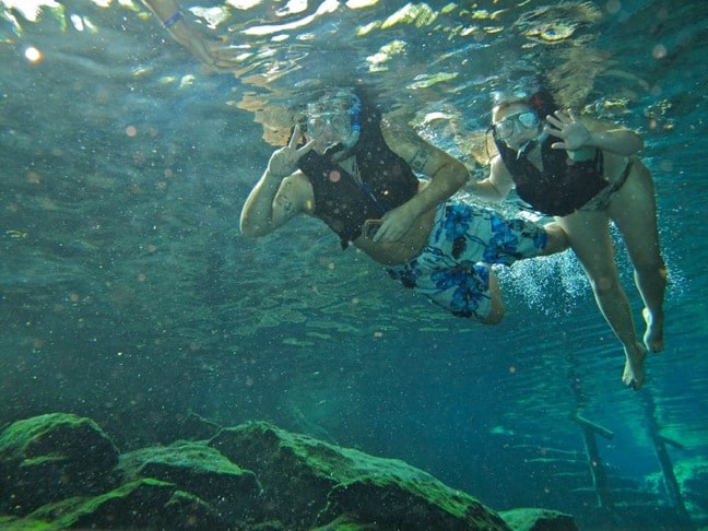 Snorkeling in Cenotes in Riviera Maya, Mexico