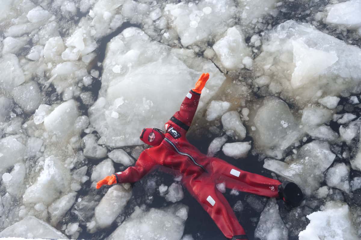 Floating on Ice in Finnish Lapland