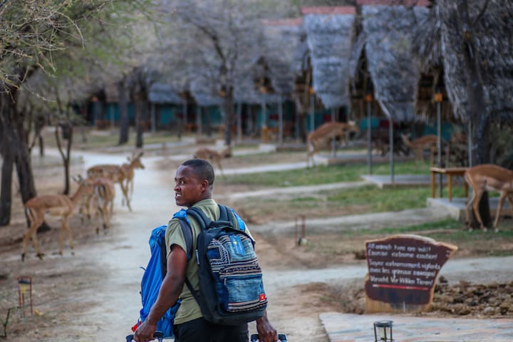 Checking in at Tarangire Safari Lodge