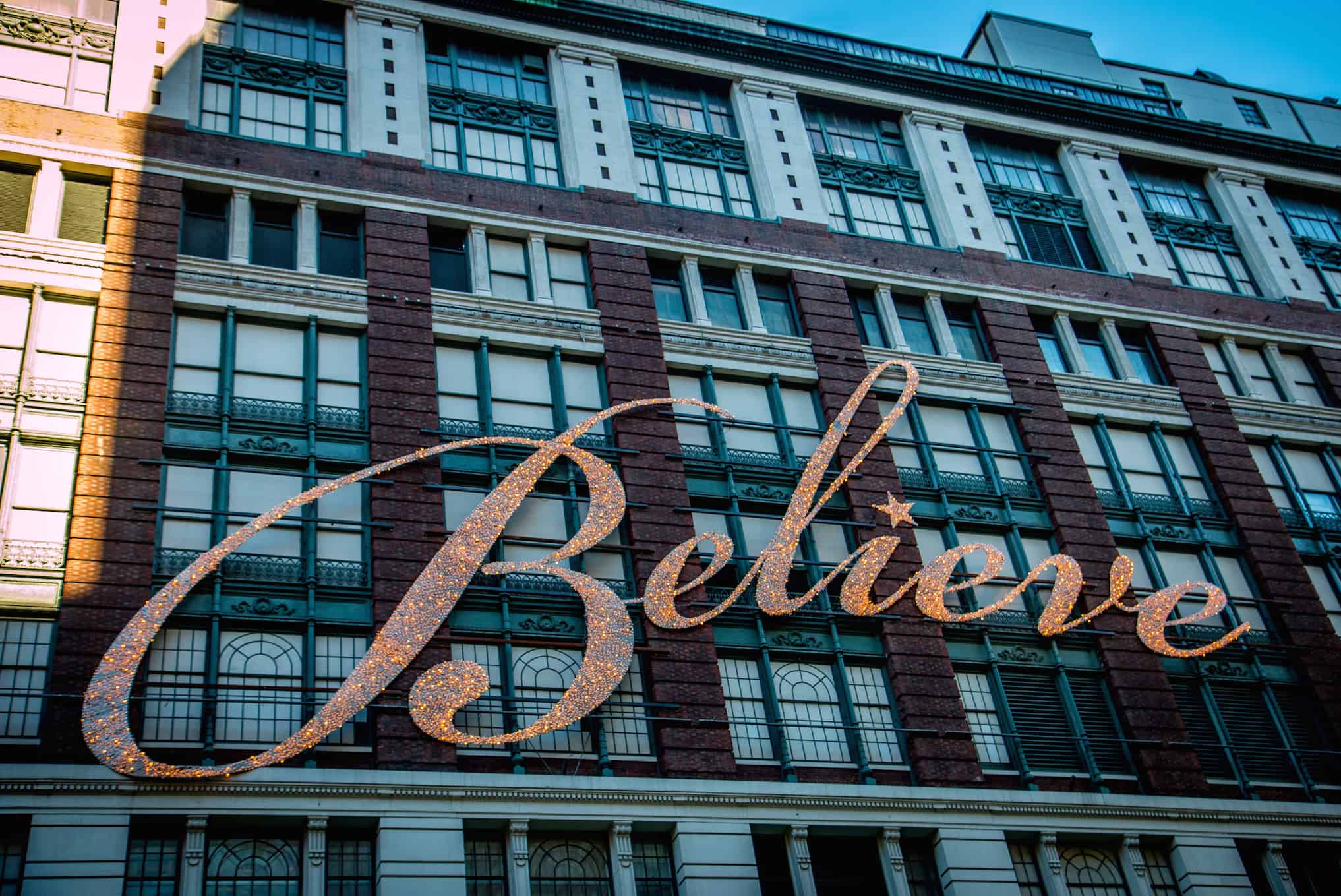 90th macy's thanksgiving day parade- Believe Sign