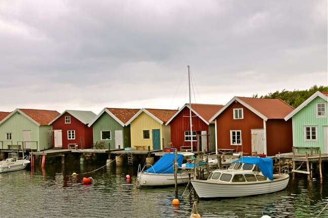 The Famous Multi-Colored Boathouses of South Koster Island, Sweden