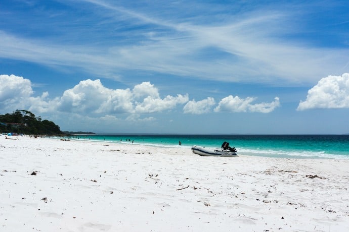 Hyams Beach in Jervis Bay National Park, New South Wales, by jayphen via CC