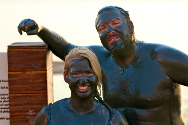 Covered in Dead Sea Jordan Mud 