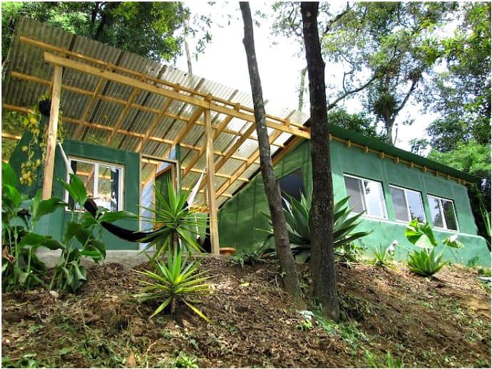 Earth Lodge uses earthbag construction