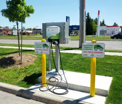 Electric car charging station