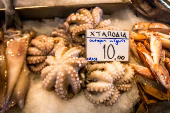 Fish Market on Aegina Island, Greece