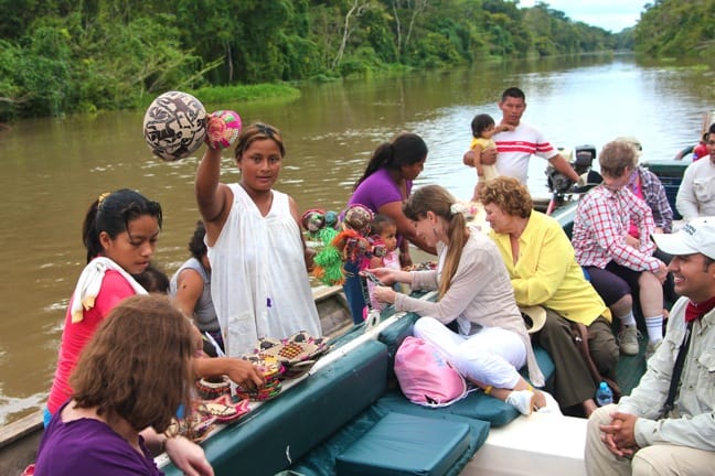 Local hand made crafts Amazon River Peru